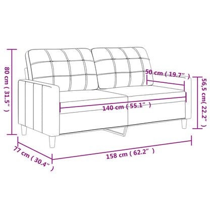 2-Sitzer-Sofa Hellgelb 140 cm Stoff