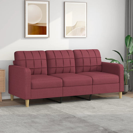 3-Sitzer-Sofa Weinrot 180 cm Stoff