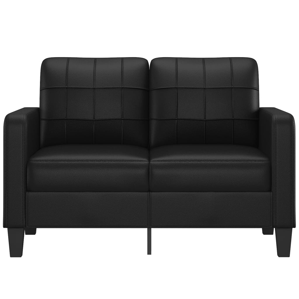 2-Sitzer-Sofa Schwarz 120 cm Kunstleder