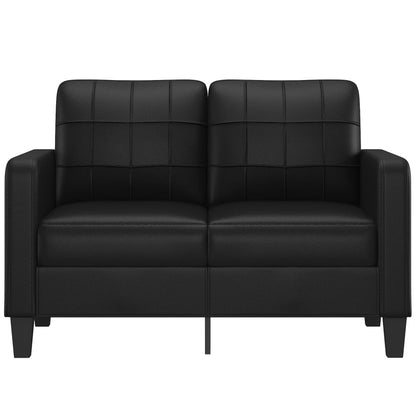 2-Sitzer-Sofa Schwarz 120 cm Kunstleder