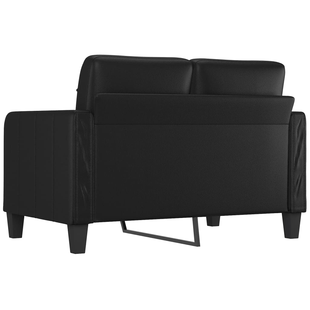 2-Sitzer-Sofa Schwarz 120 cm Kunstleder