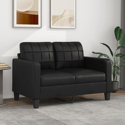 2-Sitzer-Sofa Schwarz 120 cm Kunstleder