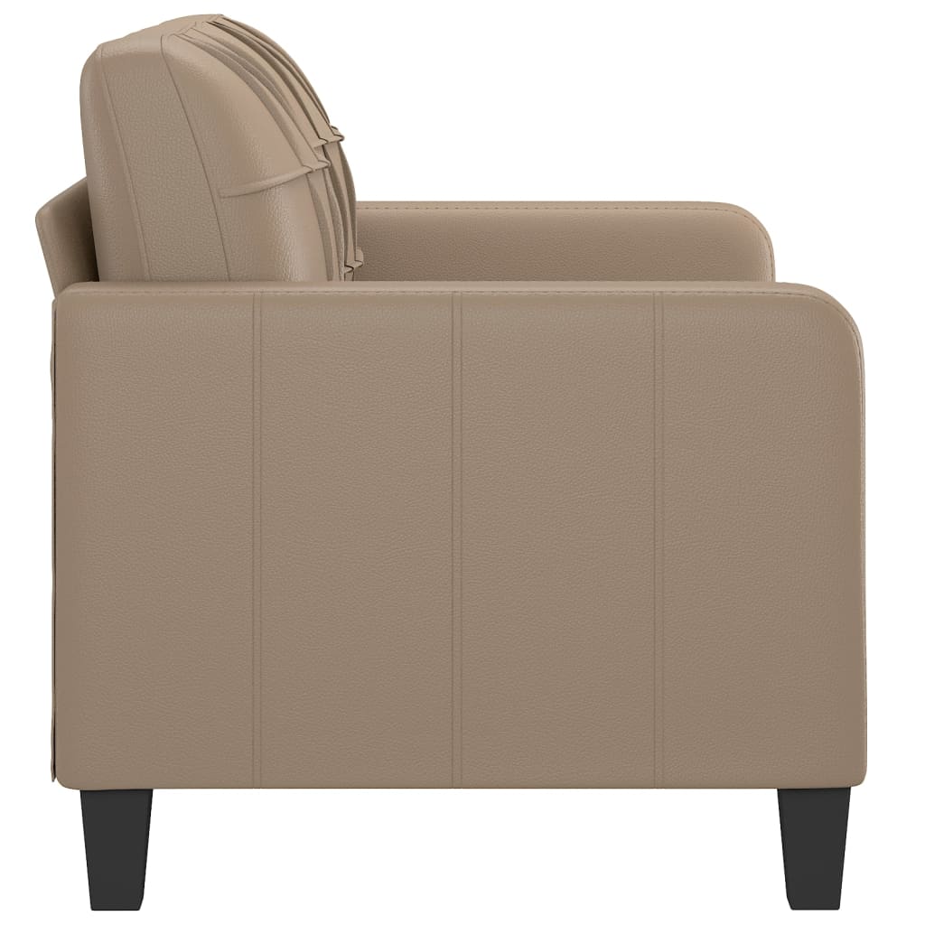 2-Sitzer-Sofa Cappuccino-Braun 120 cm Kunstleder