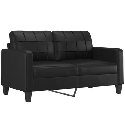 2-Sitzer-Sofa Schwarz 140 cm Kunstleder