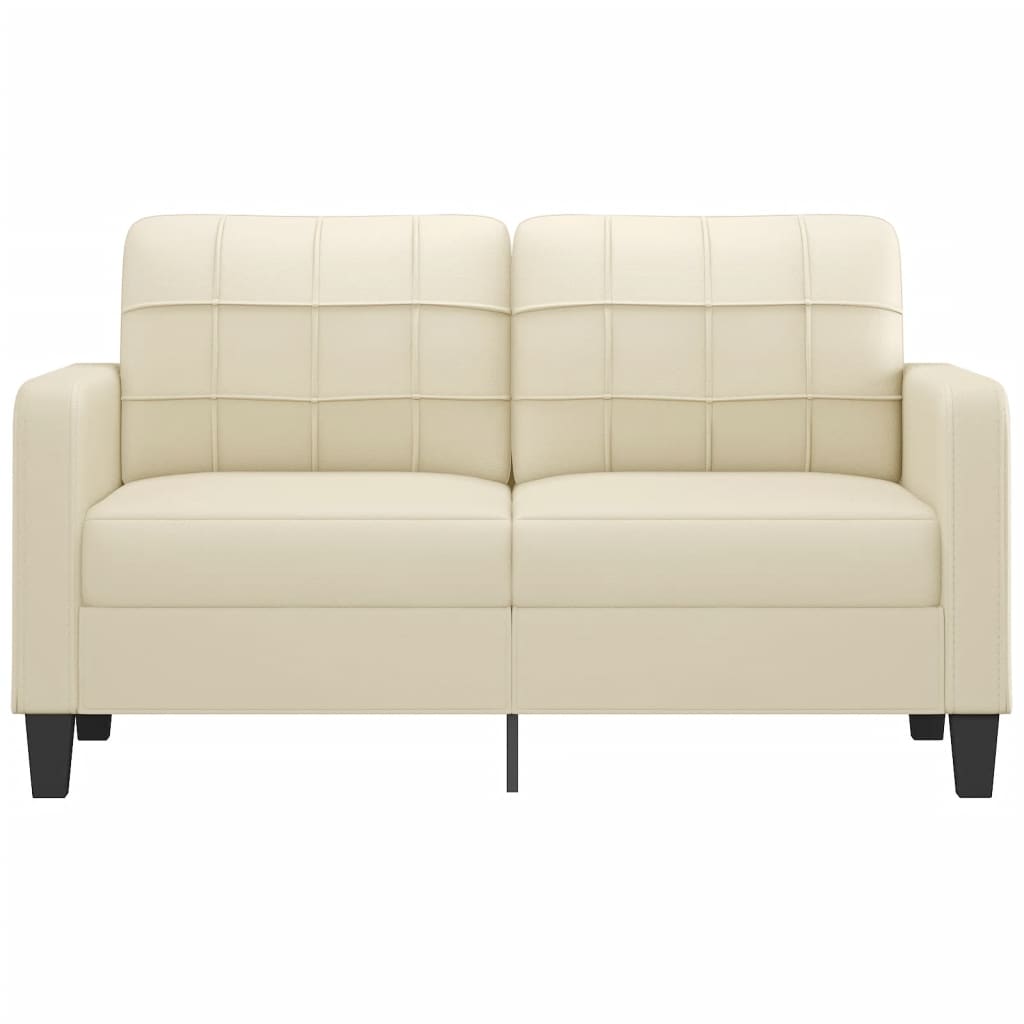 2-Sitzer-Sofa Creme 140 cm Kunstleder