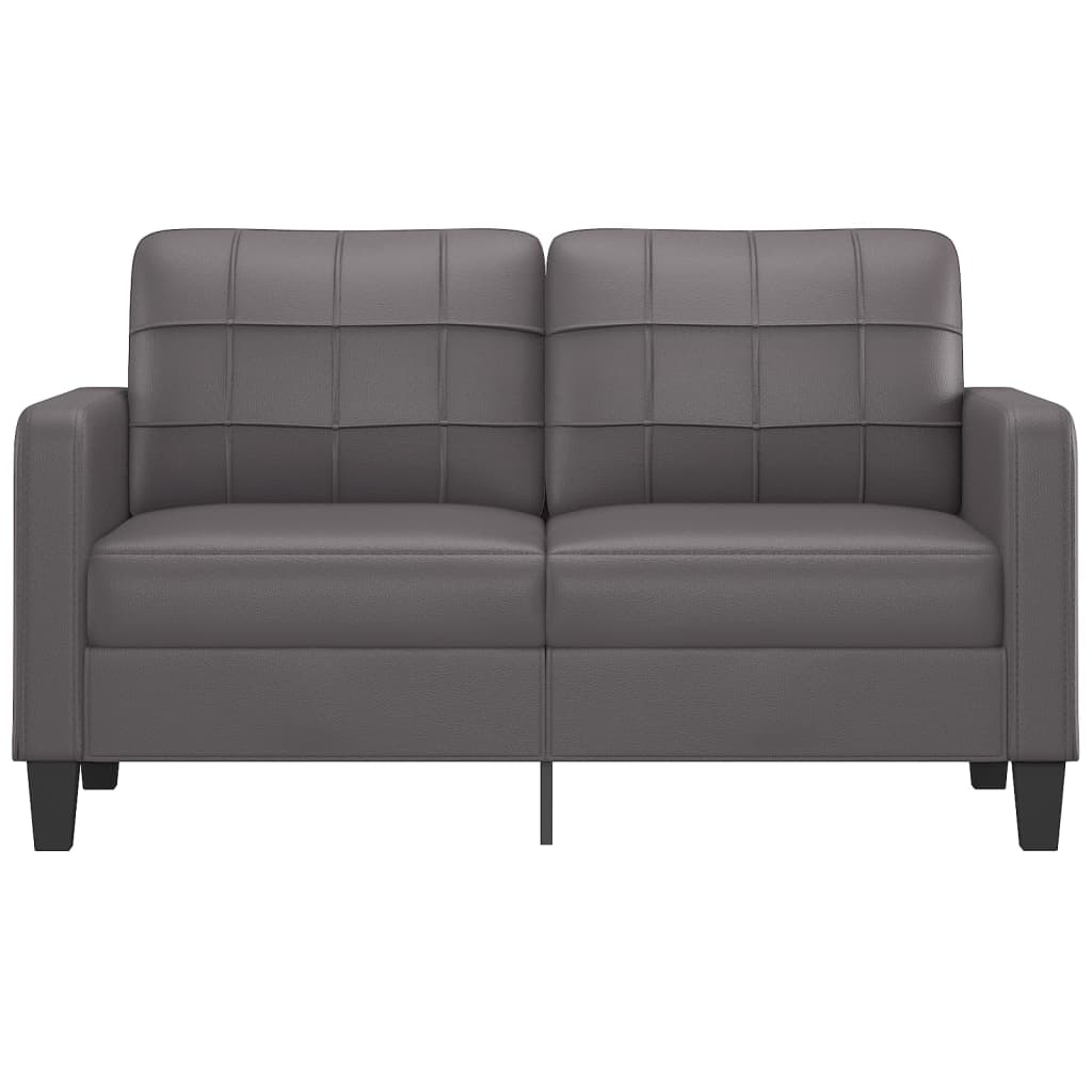 2-Sitzer-Sofa Grau 140 cm Kunstleder