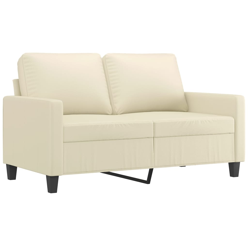 2-Sitzer-Sofa Creme 120 cm Kunstleder