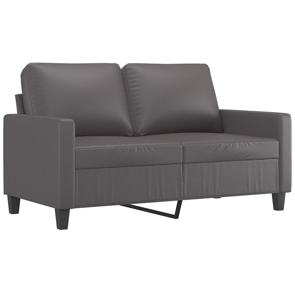 2-Sitzer-Sofa Grau 120 cm Kunstleder