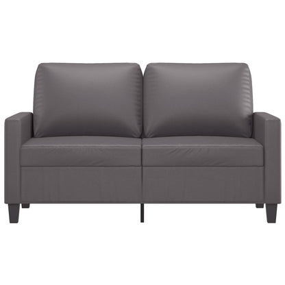 2-Sitzer-Sofa Grau 120 cm Kunstleder