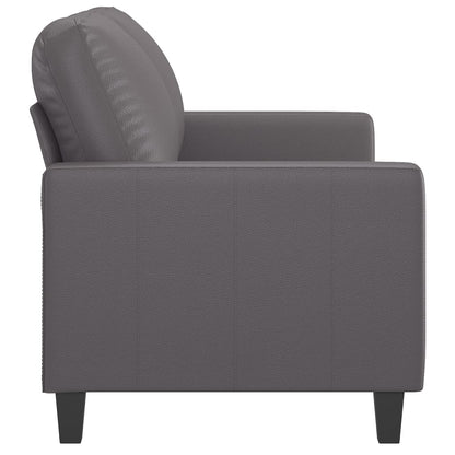 2-Sitzer-Sofa Grau 120 cm Kunstleder