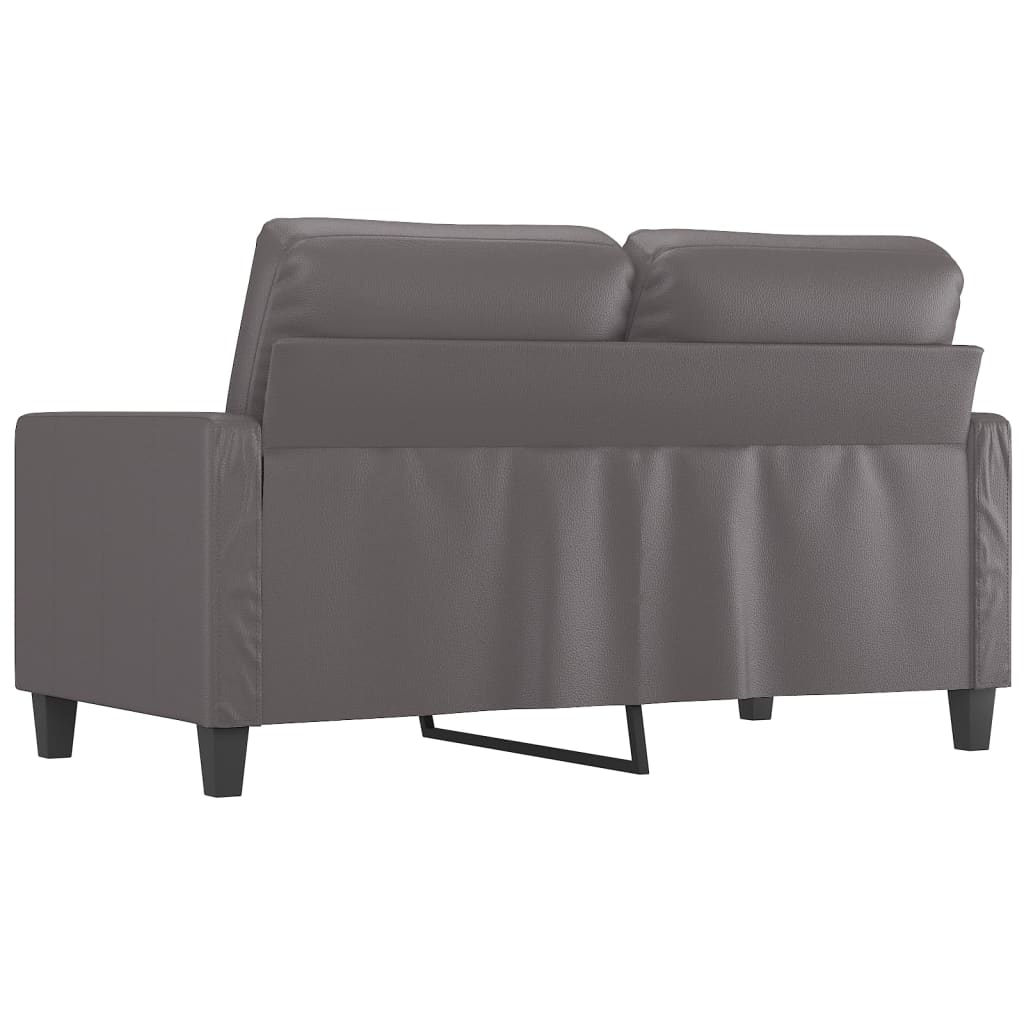 2-Sitzer-Sofa Grau 120 cm Kunstleder