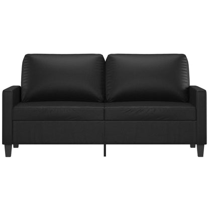 2-Sitzer-Sofa Schwarz 140 cm Kunstleder