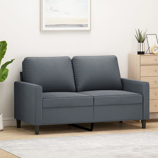 2-Sitzer-Sofa Dunkelgrau 120 cm Samt