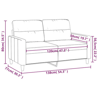 2-Sitzer-Sofa Hellgrau 120 cm Stoff