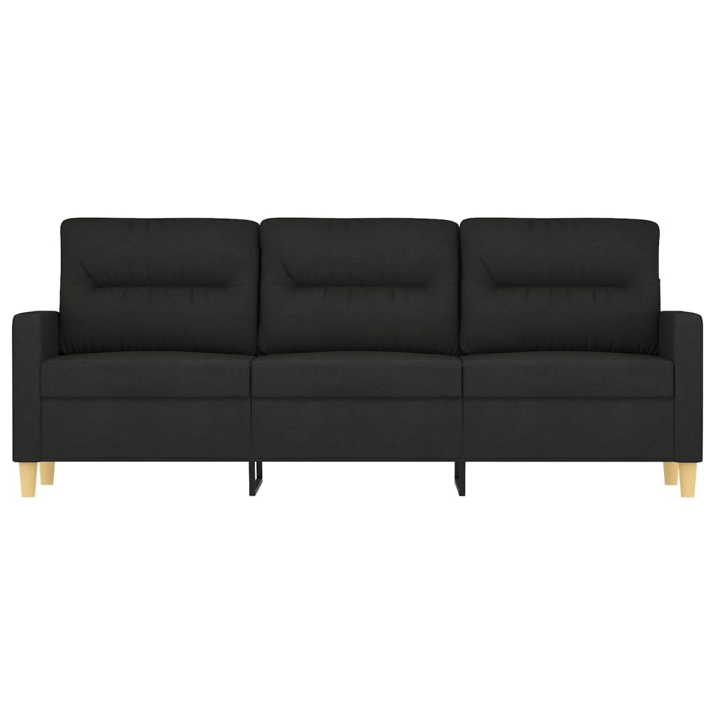 3-Sitzer-Sofa Schwarz 180 cm Stoff