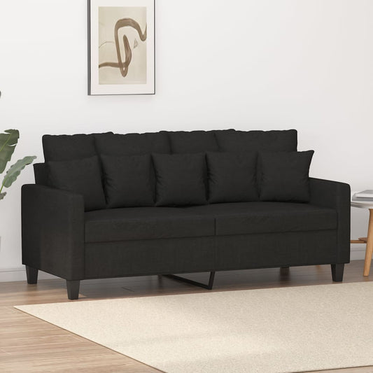 2-Sitzer-Sofa Schwarz 140 cm Stoff