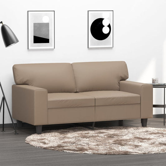 2-Sitzer-Sofa Cappuccino-Braun 120 cm Kunstleder