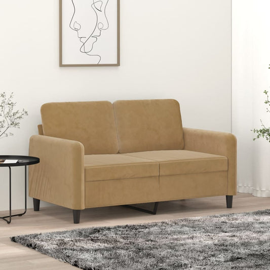 2-Sitzer-Sofa Braun 120 cm Samt