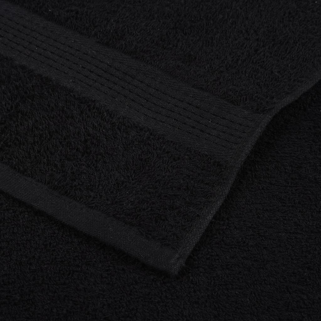 Saunatücher 10 Stk. Schwarz 80x200 cm 360 g/m² 100% Baumwolle