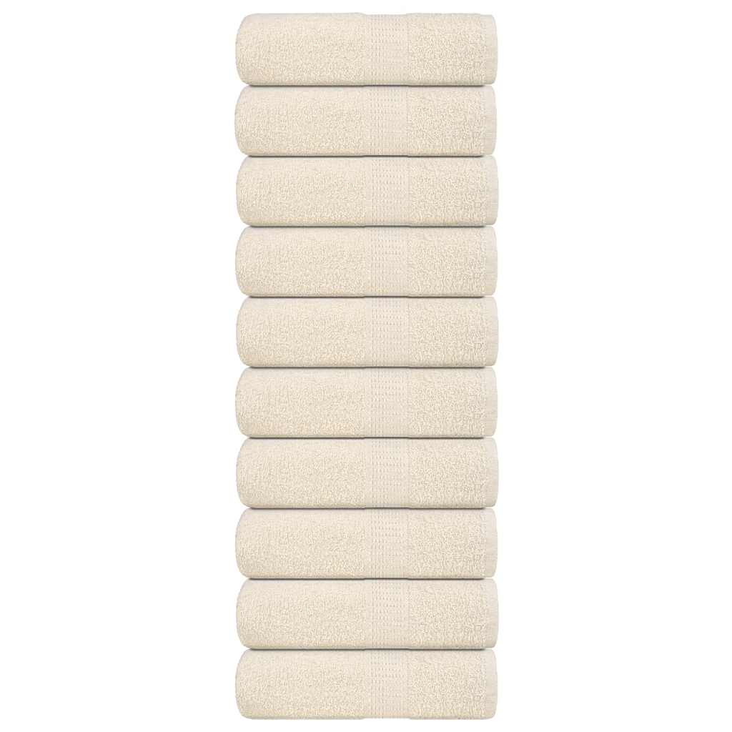 Gästetücher 10 Stk. Creme 30x50 cm 360 g/m² 100% Baumwolle