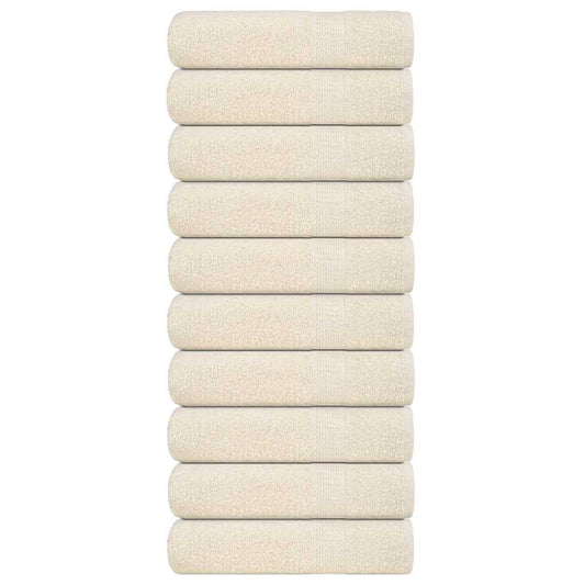 Handtücher 10 Stk. Creme 50x100 cm 360 g/m² 100% Baumwolle