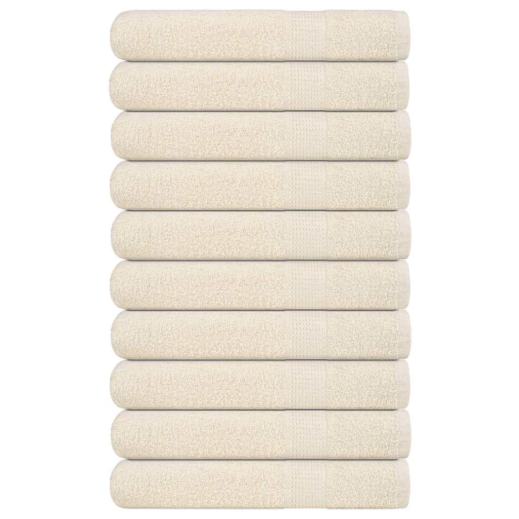 Handtücher 10 Stk. Creme 100x200 cm 360 g/m² 100% Baumwolle