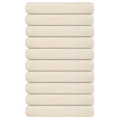 Handtücher 10 Stk. Creme 100x200 cm 360 g/m² 100% Baumwolle