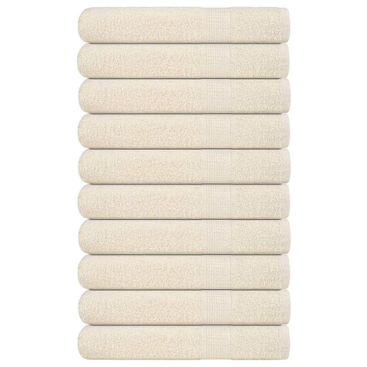 Handtücher 10 Stk. Creme 100x200 cm 360 g/m² 100% Baumwolle