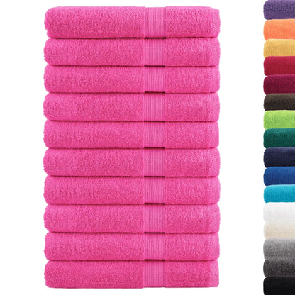 Premium-Handtücher SOLUND 10 Stk. Rosa 100x200 cm 600 g/m²