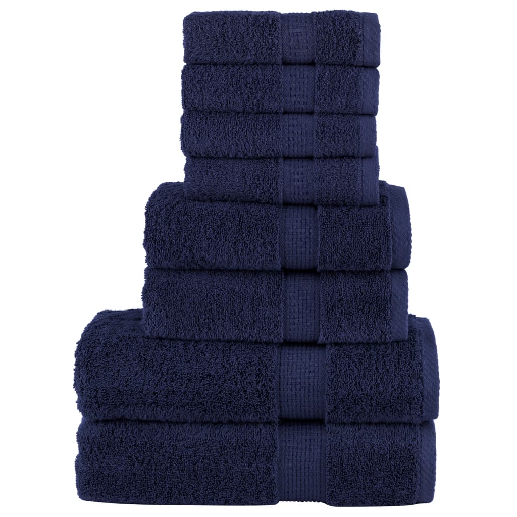 8 tlg. Premium-Handtuch-Set SOLUND Marineblau 600 g/m²