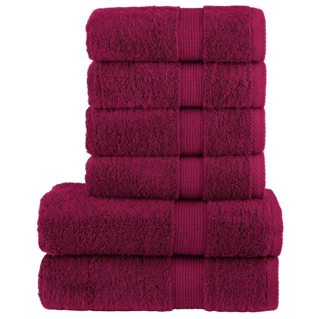 6 tlg. Premium-Handtuch-Set SOLUND Bordeaux 600 g/m²