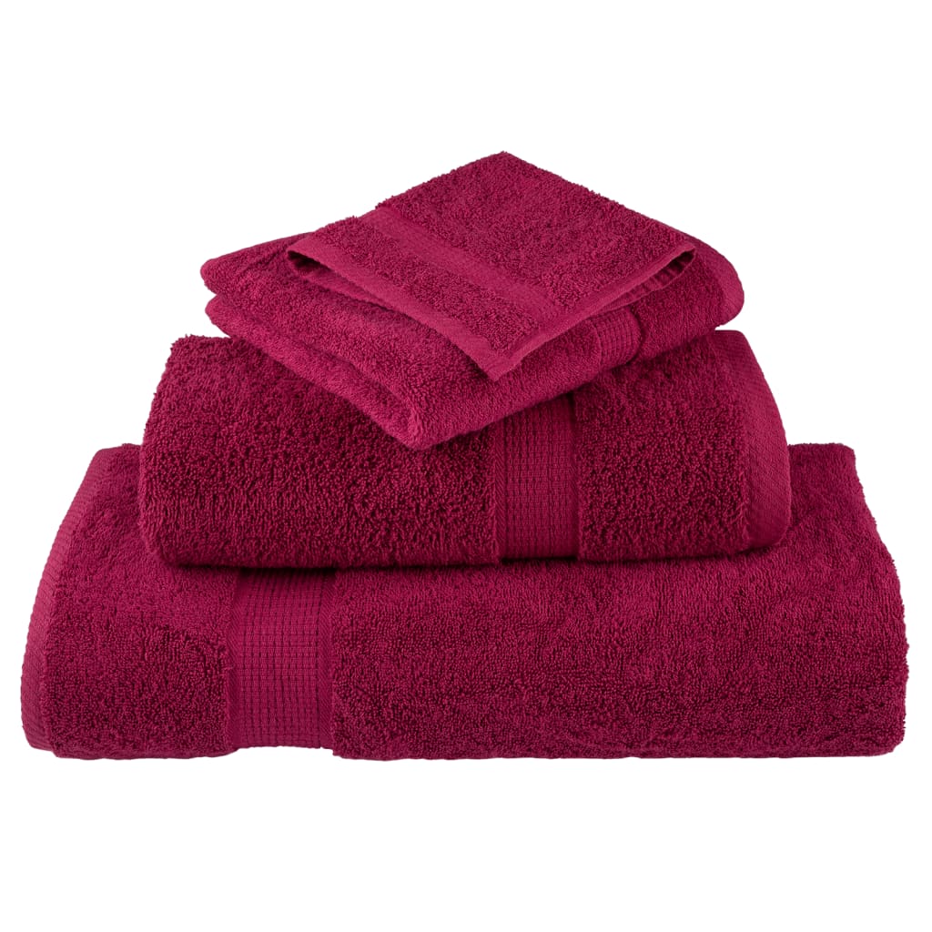 6 tlg. Premium-Handtuch-Set SOLUND Bordeaux 600 g/m²