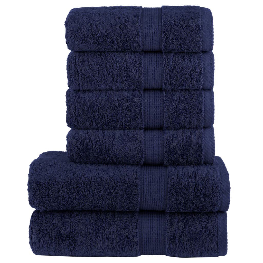 6 tlg. Premium-Handtuch-Set SOLUND Marineblau 600 g/m²