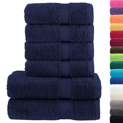 6 tlg. Premium-Handtuch-Set SOLUND Marineblau 600 g/m²