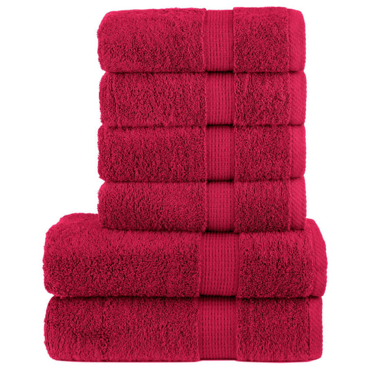 6 tlg. Premium-Handtuch-Set SOLUND Rot 600 g/m²