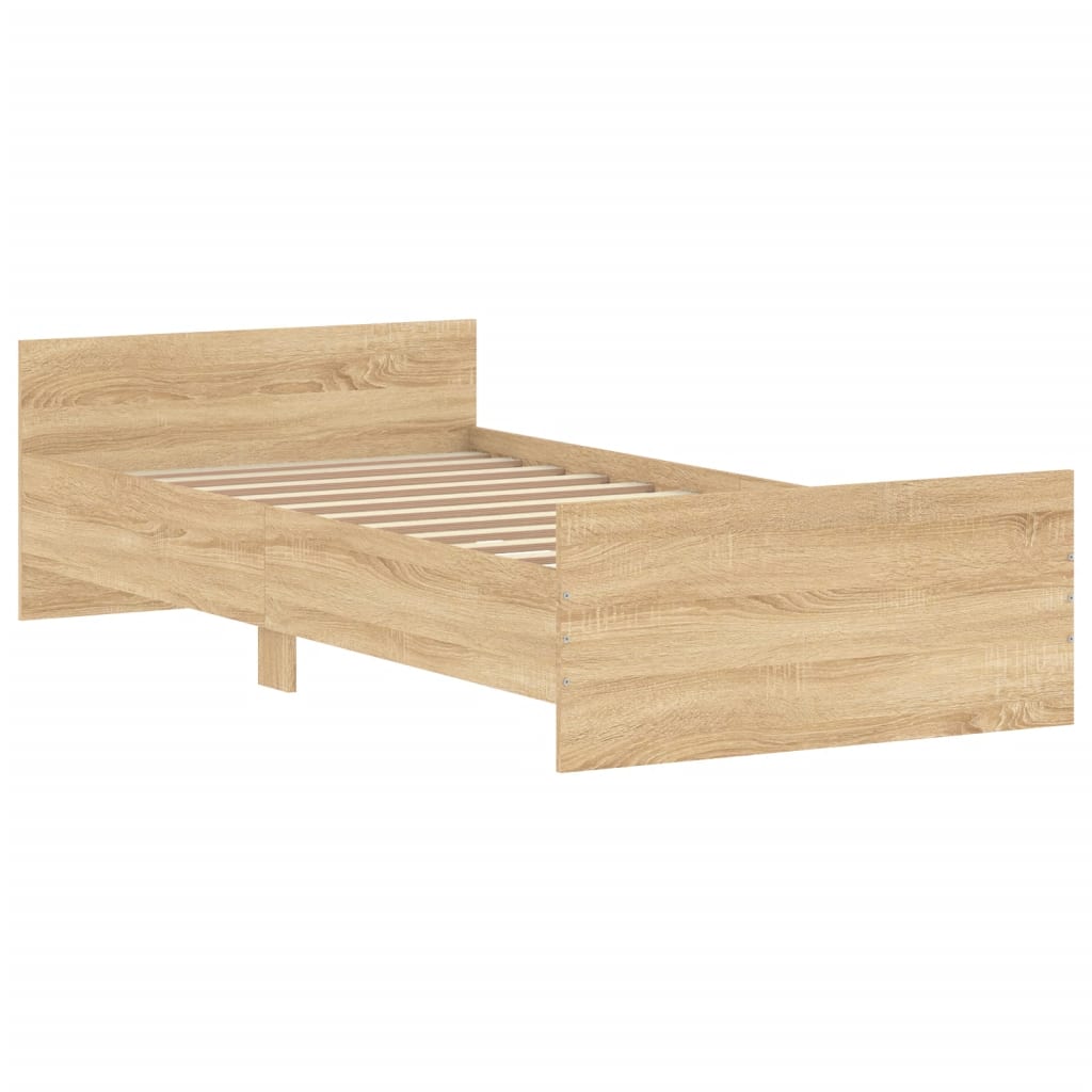 Bettgestell Sonoma-Eiche 100x200 cm Holzwerkstoff