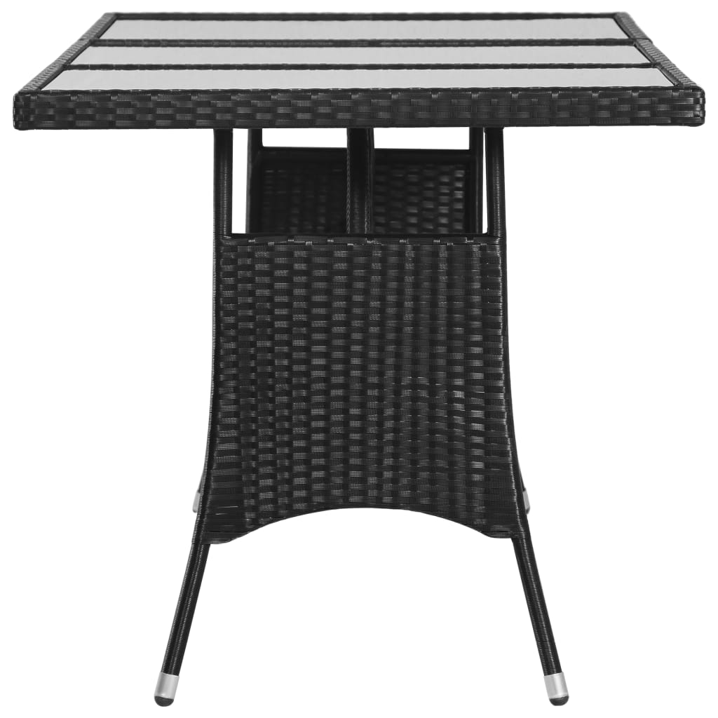 Gartentisch Schwarz 170x80x74 cm Poly Rattan