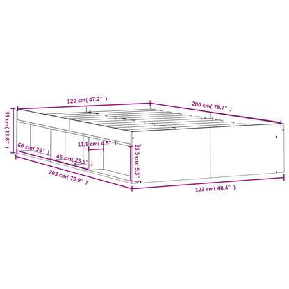 Bettgestell Schwarz 120x200 cm