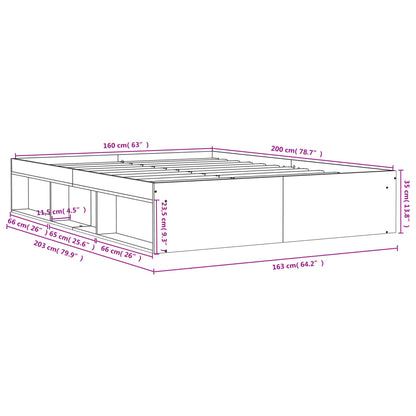 Bettgestell Schwarz 160x200 cm