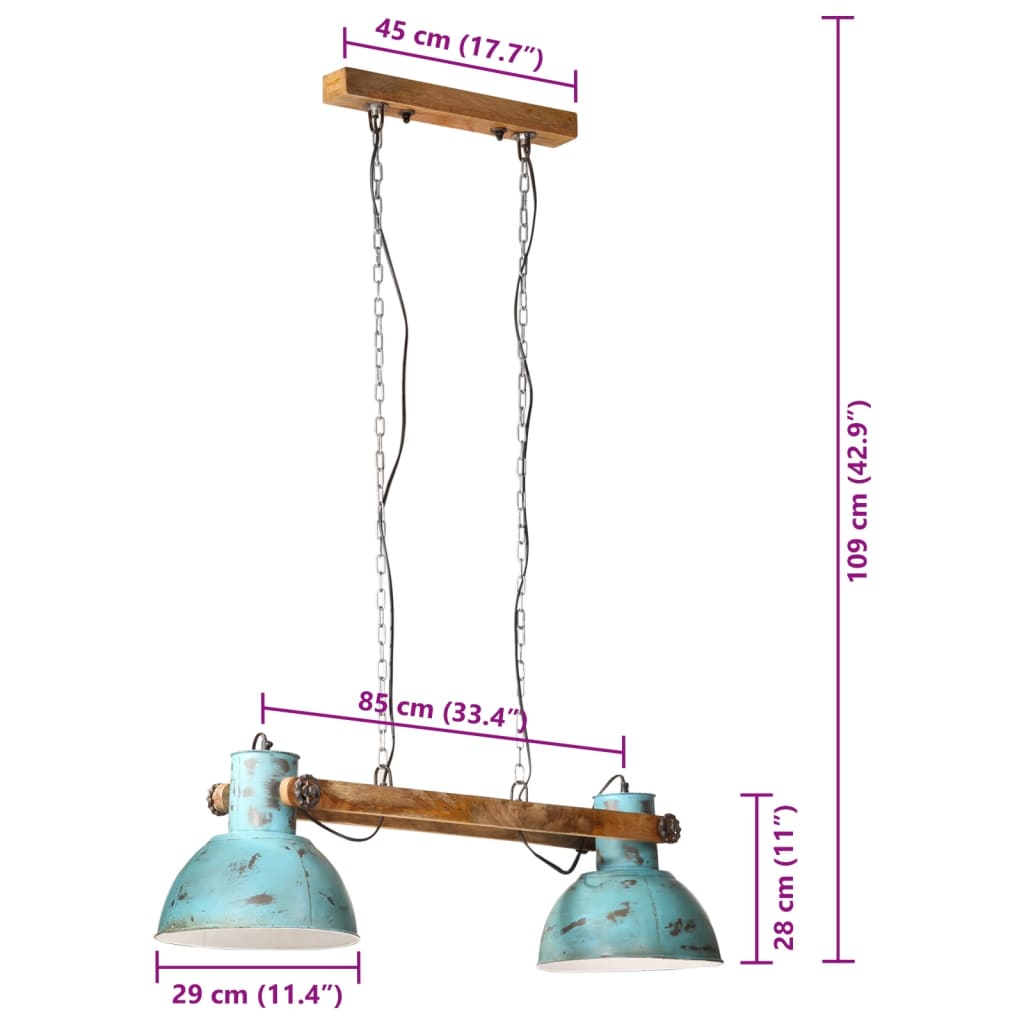 Hängelampe 25 W Blau 85x28x109 cm E27