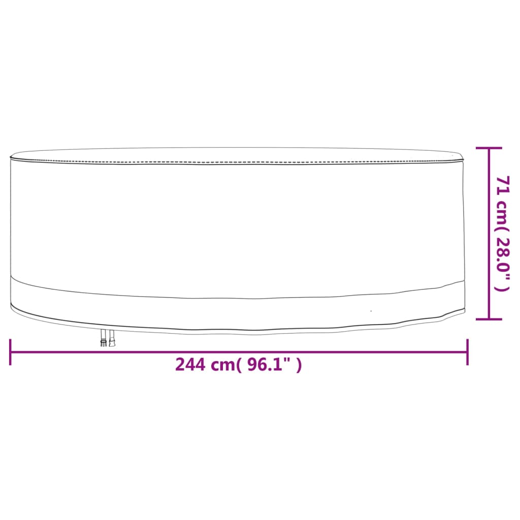 Gartenmöbel-Abdeckung Rund Beige Ø 244x71 cm 600D Oxford