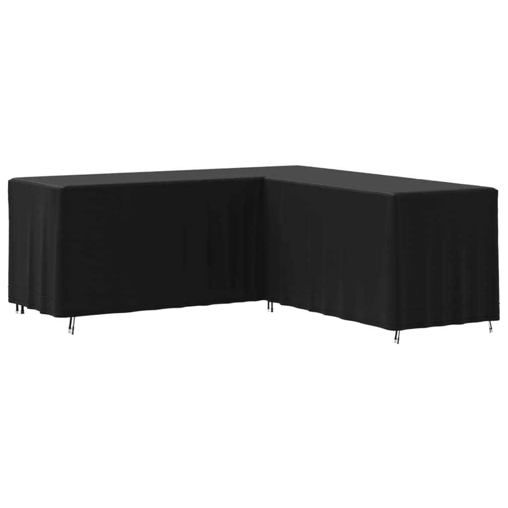 Gartensofa-Abdeckung L-Form Schwarz 254x254x80 cm 420D Oxford