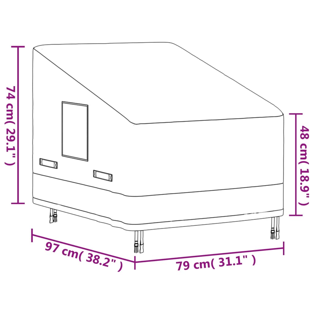 Gartensessel-Abdeckung Beige 79x97x48/74 cm 600D Oxford