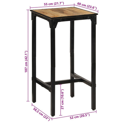 Bartisch 60x55x107 cm Raues Massivholz Mango