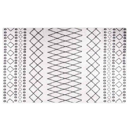 Teppich Waschbar Schwarz und Weiß 120x170 cm Rutschfest