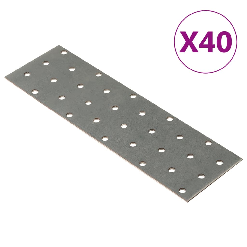 Lochplatten 40 Stk. 2 mm 200x60 mm Verzinkter Stahl