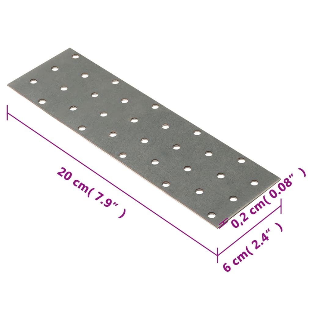 Lochplatten 40 Stk. 2 mm 200x60 mm Verzinkter Stahl