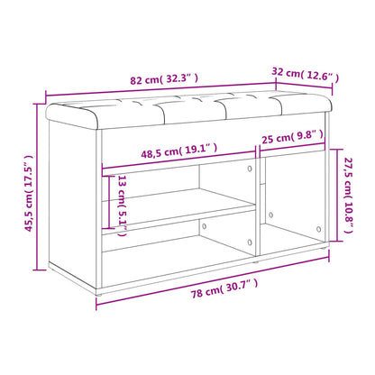 Schuhbank Schwarz 82x32x45,5 cm Holzwerkstoff