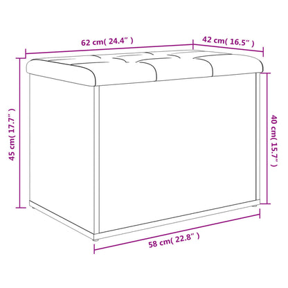 Sitzbank mit Stauraum Grau Sonoma 62x42x45 cm Holzwerkstoff