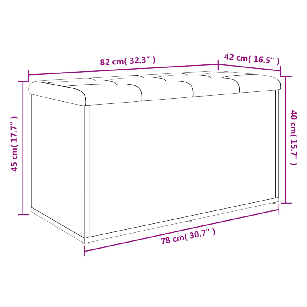 Sitzbank mit Stauraum Weiß 82x42x45 cm Holzwerkstoff